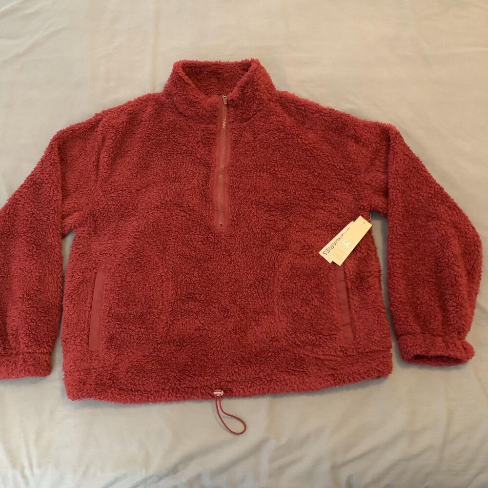 Jacket Womens 2XL Sherpa Fleece Half Zip Pullover Recycled Fiber‎ NWT